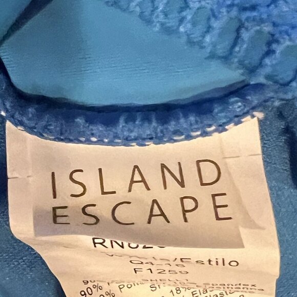 NWT Island Escape Tankini Swim Top Size 8 Strappy Add a Size Bust Enhancer Blue - Picture 10 of 10